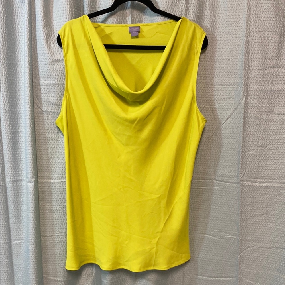 Laura Scott size 2X Vibrant‎ Yellow Cowl Neck Tank Top